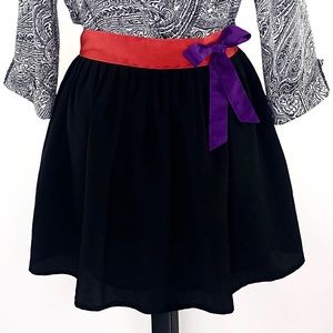 “I Love H81” Black Flared Mini Skirt Sz 8